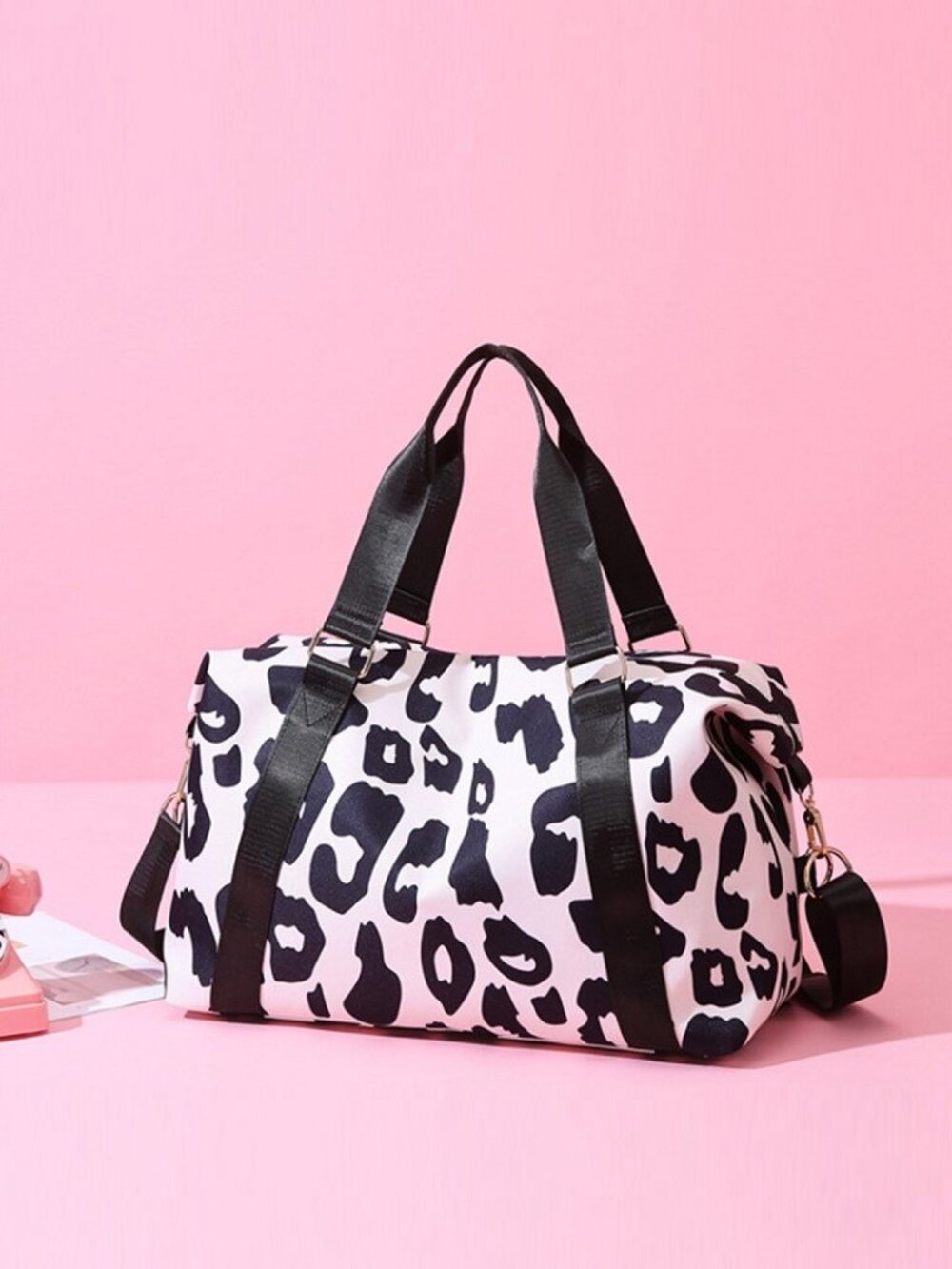 Leopard Print Weekender Travel Duffel Bag
